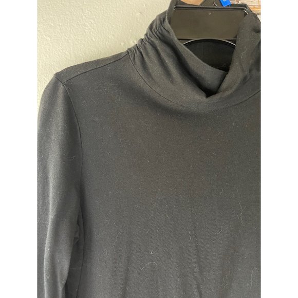 Women's Studio Works S/P Mock Neck Cotton Modal Black Solid Basic Staple L/S - Picture 6 of 6